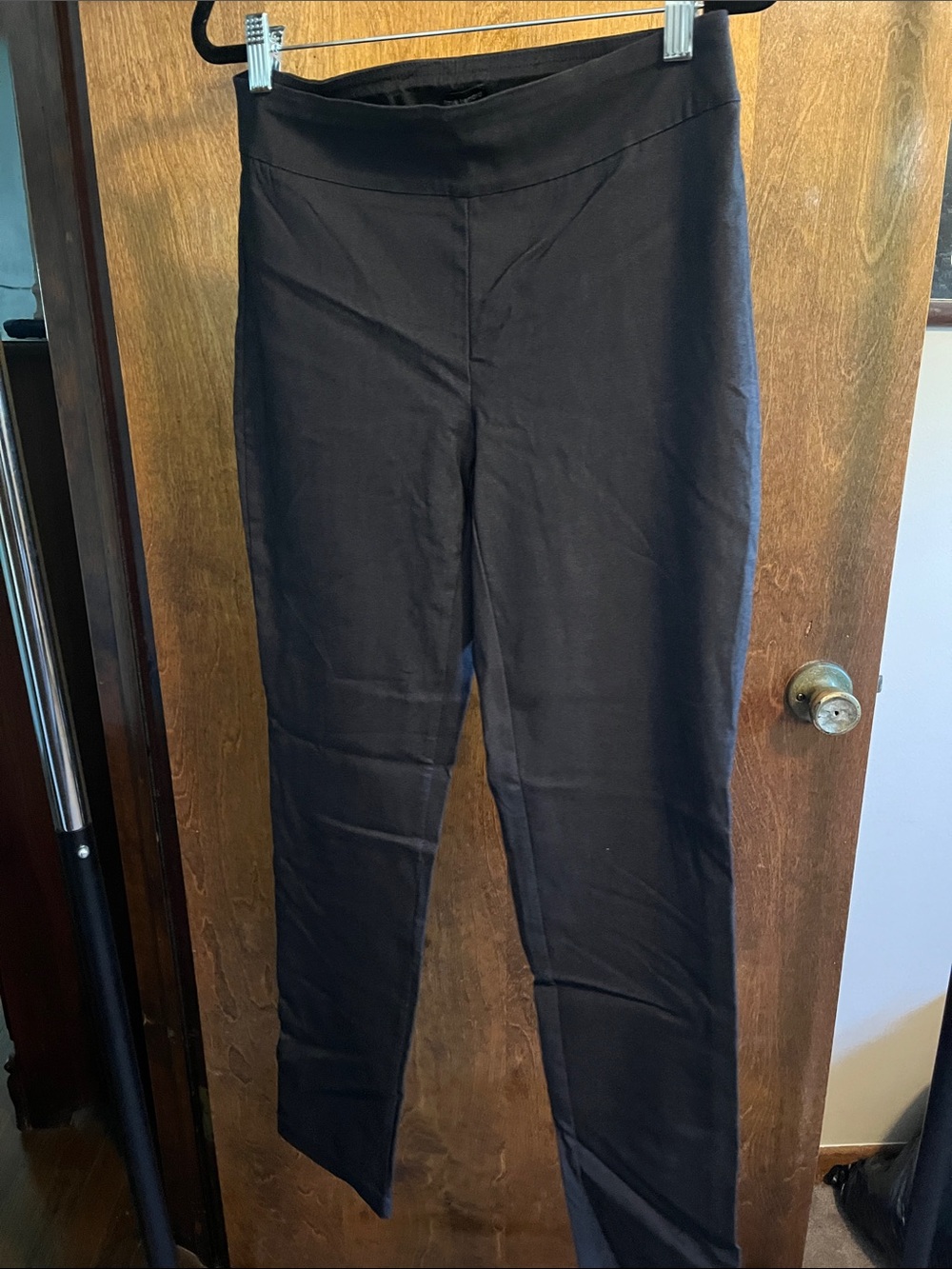 Harvé Benard Black Ponte Knit Slim Pants